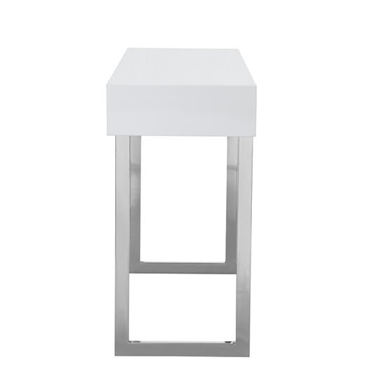 Casa High Gloss Console Table With 2 Drawers In White_9