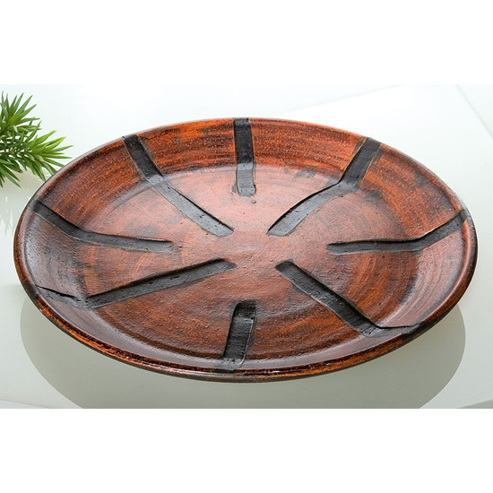 Product photograph of Cascara Ceramic Round Decorative Bowl In Antique Brown And Black from Furniture in Fashion