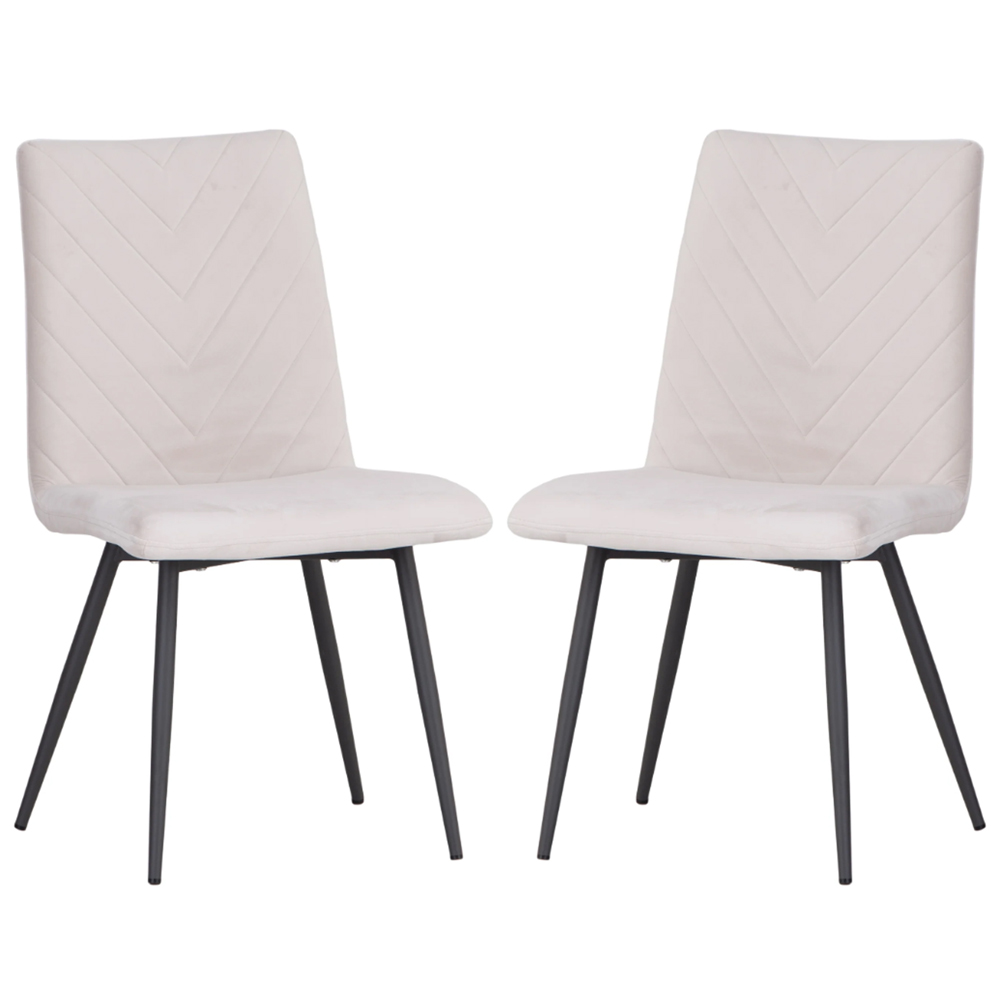 Casey Taupe Velvet Dining Chairs With Metal Legs In Pair Furniture in