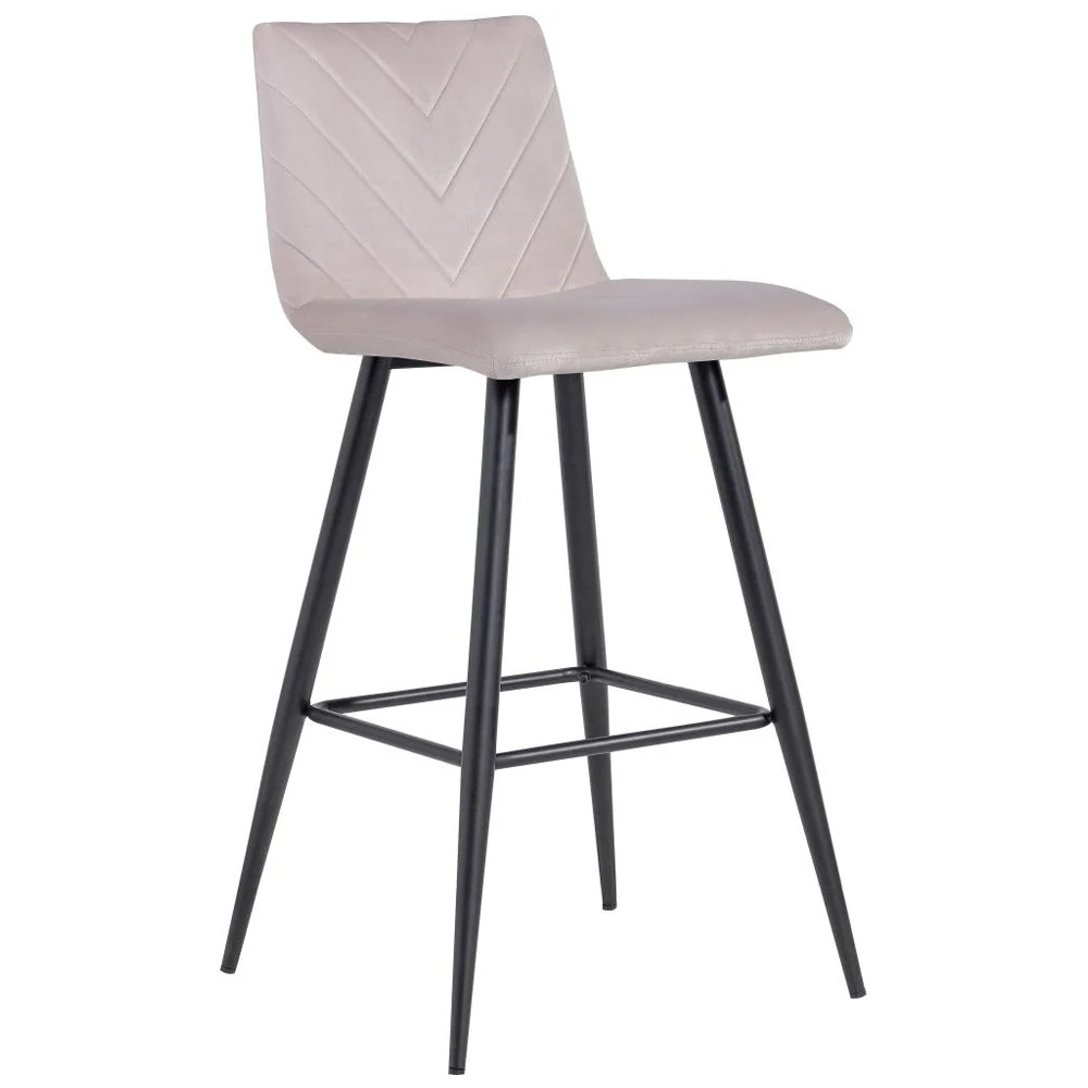 Casey Velvet Bar Stool With Metal Legs In Taupe Furniture in Fashion