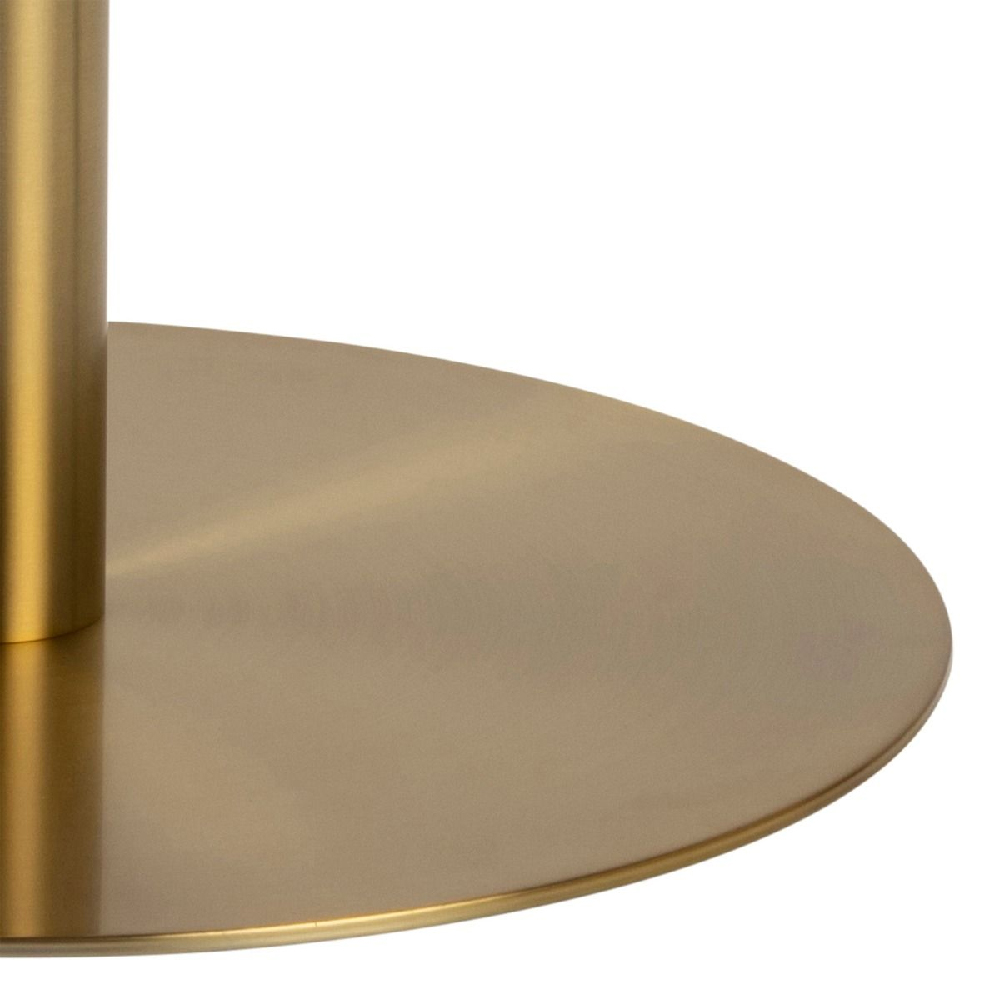 Casey White Marble Dining Table Round With Gold Metal Base