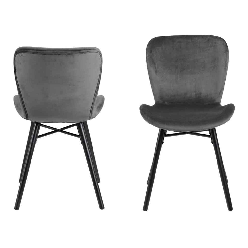 Casey White Marble Top Dining Table with Black Base and 4 Dark Grey Bangor Chairs