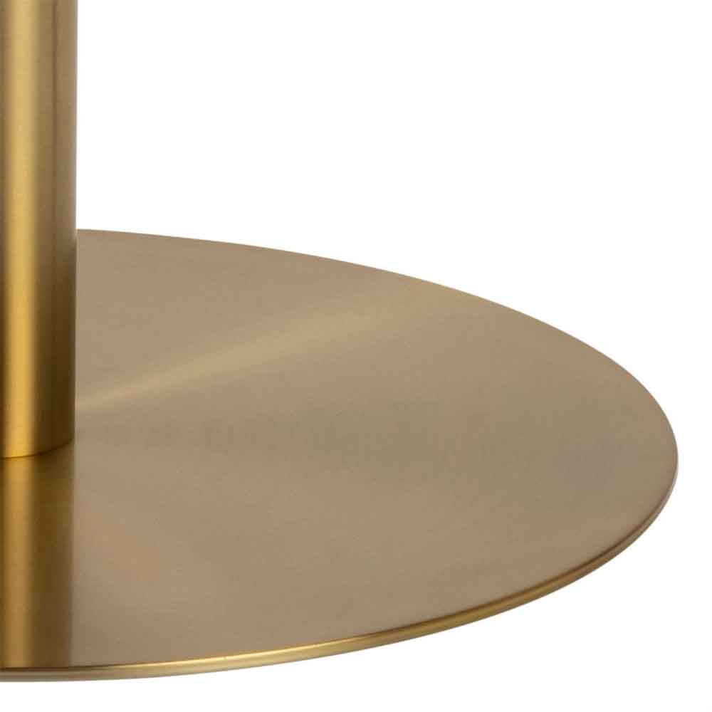 Casey White Marble Top Dining Table with Gold Base and 4 Copper Bangor Chairs
