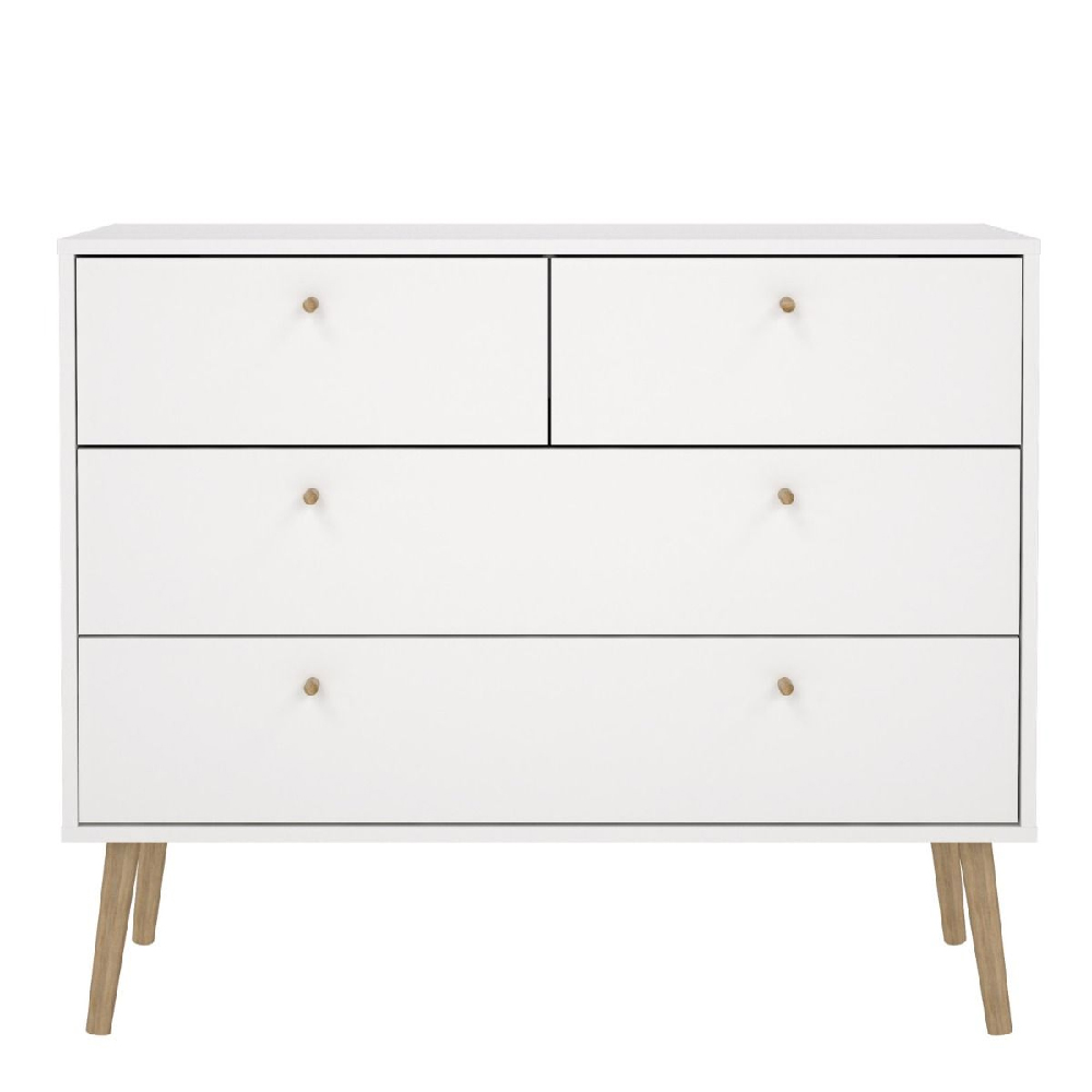 Casey Wooden Chest Of 4 Drawers In White