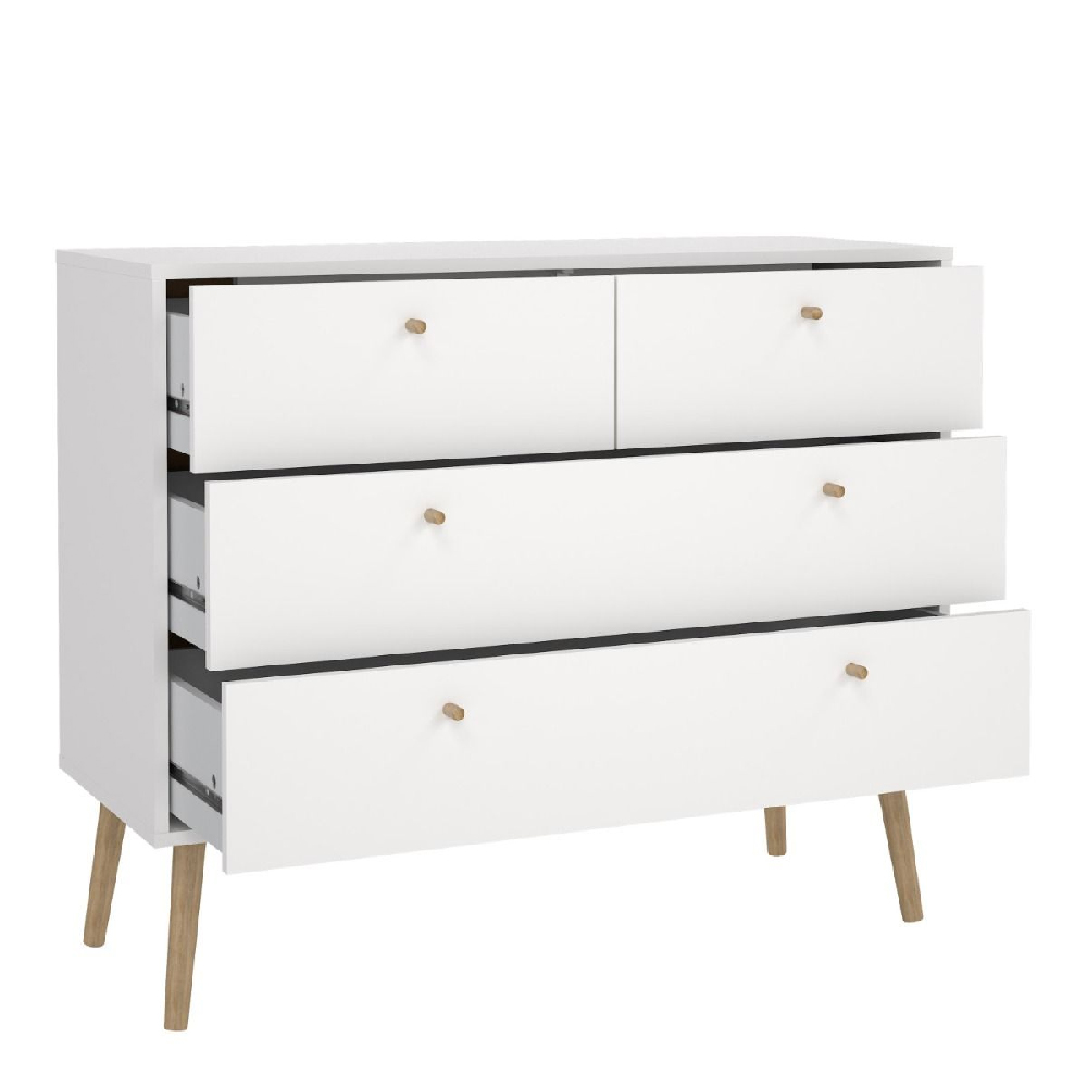 Casey Wooden Chest Of 4 Drawers In White