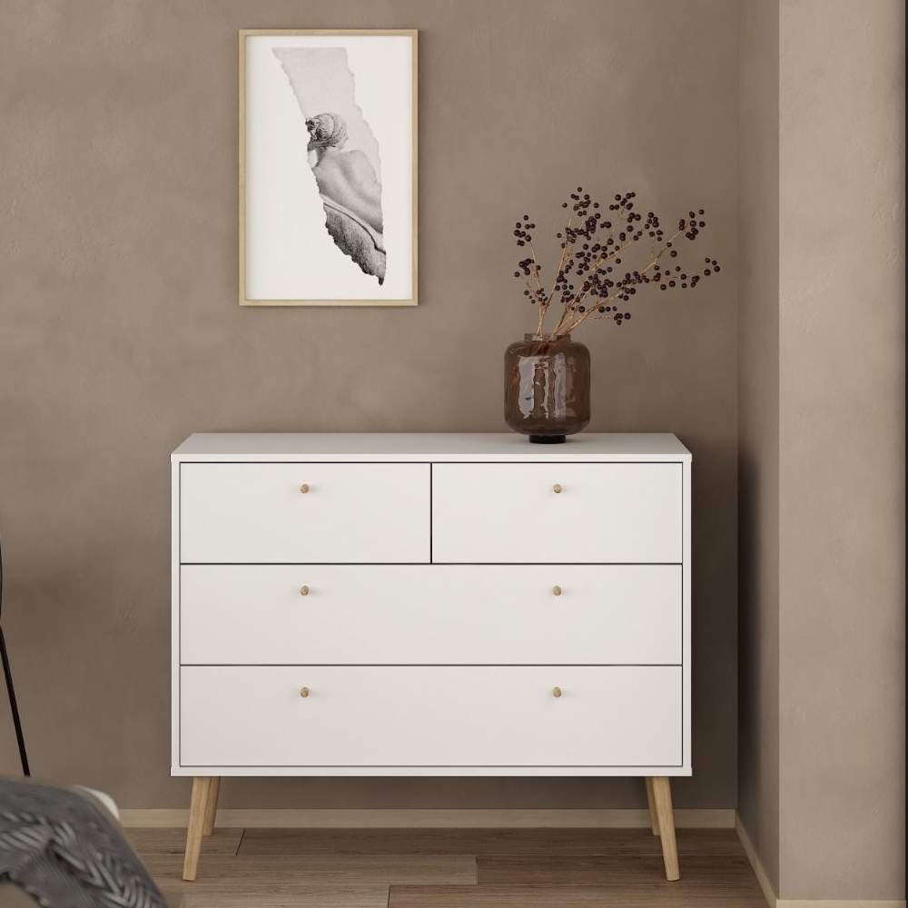 Read more about Casey wooden chest of 4 drawers in white