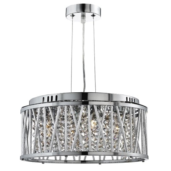 View Elise chrome 4 light fitting with crystal button drops