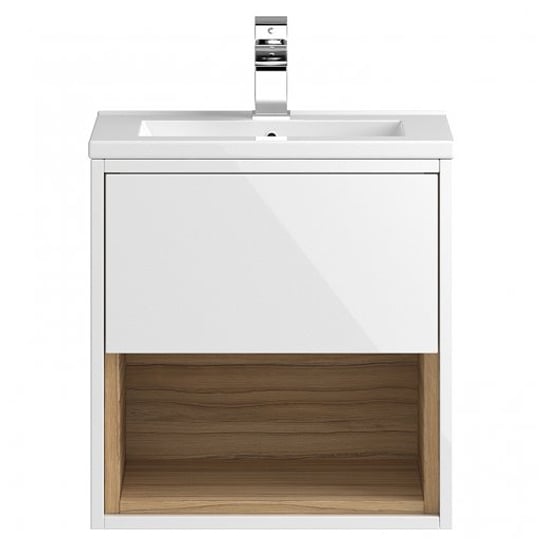 Product photograph of Casita 50cm Wall Vanity With Minimalist Basin In Gloss White from Furniture in Fashion