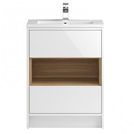 Read more about Casita 60cm floor vanity with mid edged basin in gloss white