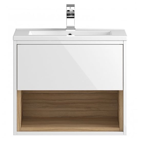 Read more about Casita 60cm wall vanity with minimalist basin in gloss white