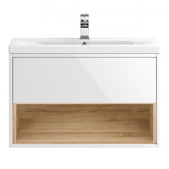 Photo of Casita 80cm wall vanity with thin edged basin in gloss white