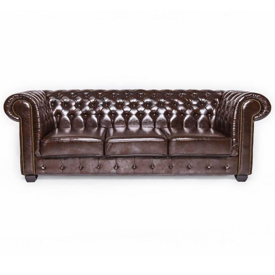 Read more about Caskey bonded leather 3 seater sofa in antique brown