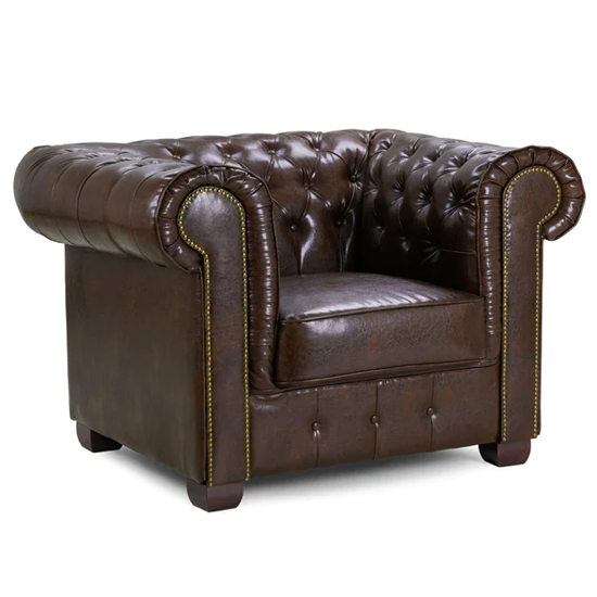 Read more about Caskey bonded leather armchair in antique brown