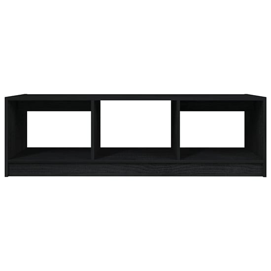 Cason Solid Pinewood Coffee Table With 2 Shelves In Black