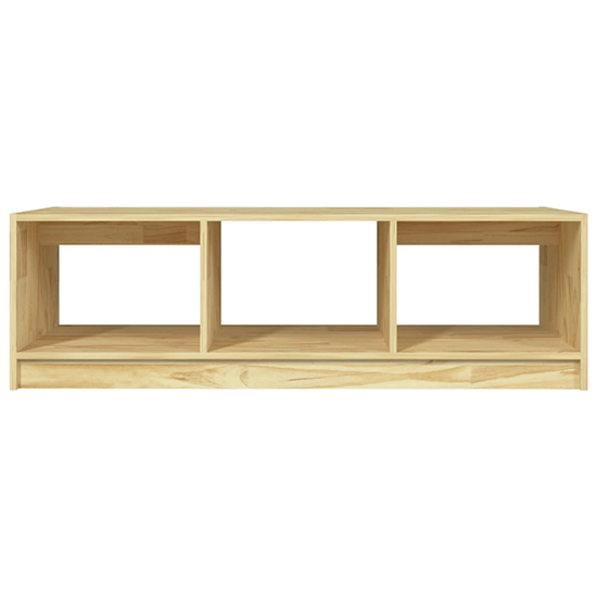 Cason Solid Pinewood Coffee Table With 2 Shelves In Natural