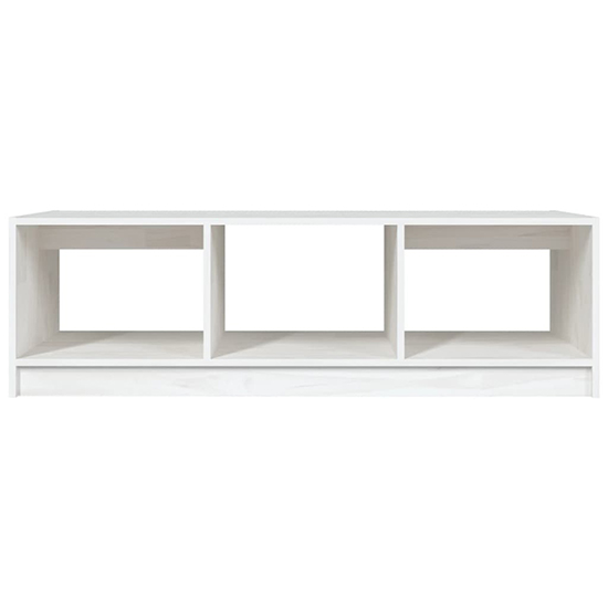 Cason Solid Pinewood Coffee Table With 2 Shelves In White
