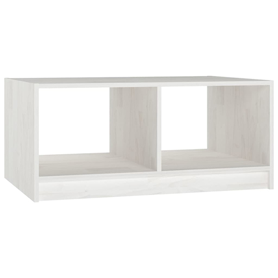 Cason Solid Pinewood Coffee Table With Shelf In White