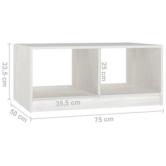 Cason Solid Pinewood Coffee Table With Shelf In White