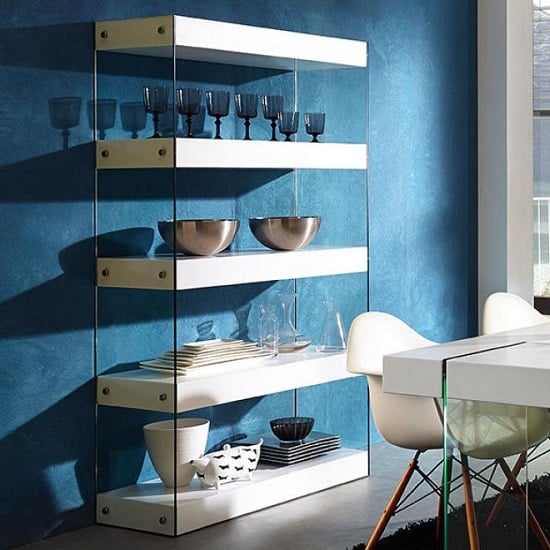 caspa 3 shelf display unit gloss glass white - 6 Contemporary Furniture Design Trends That Are Always Relevant