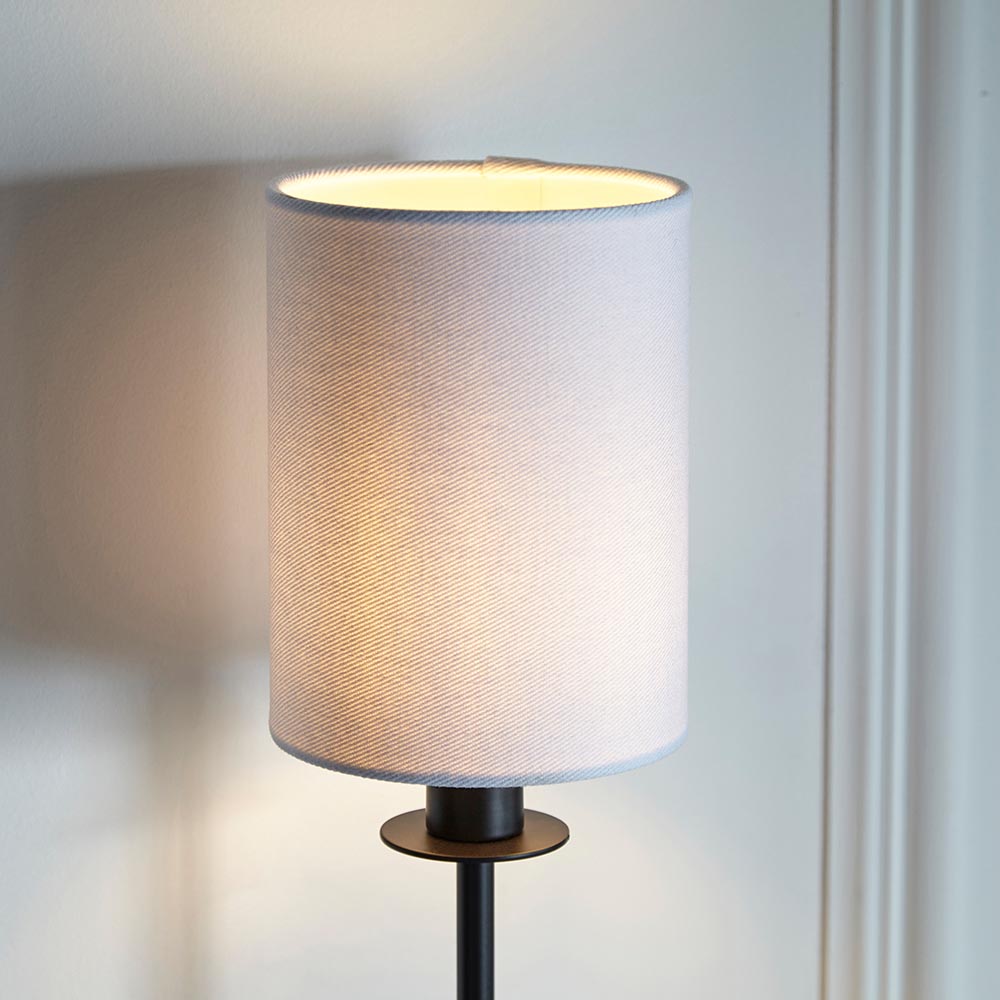 Casper Fabric Cylinder Shade Wall Light In Matt Black