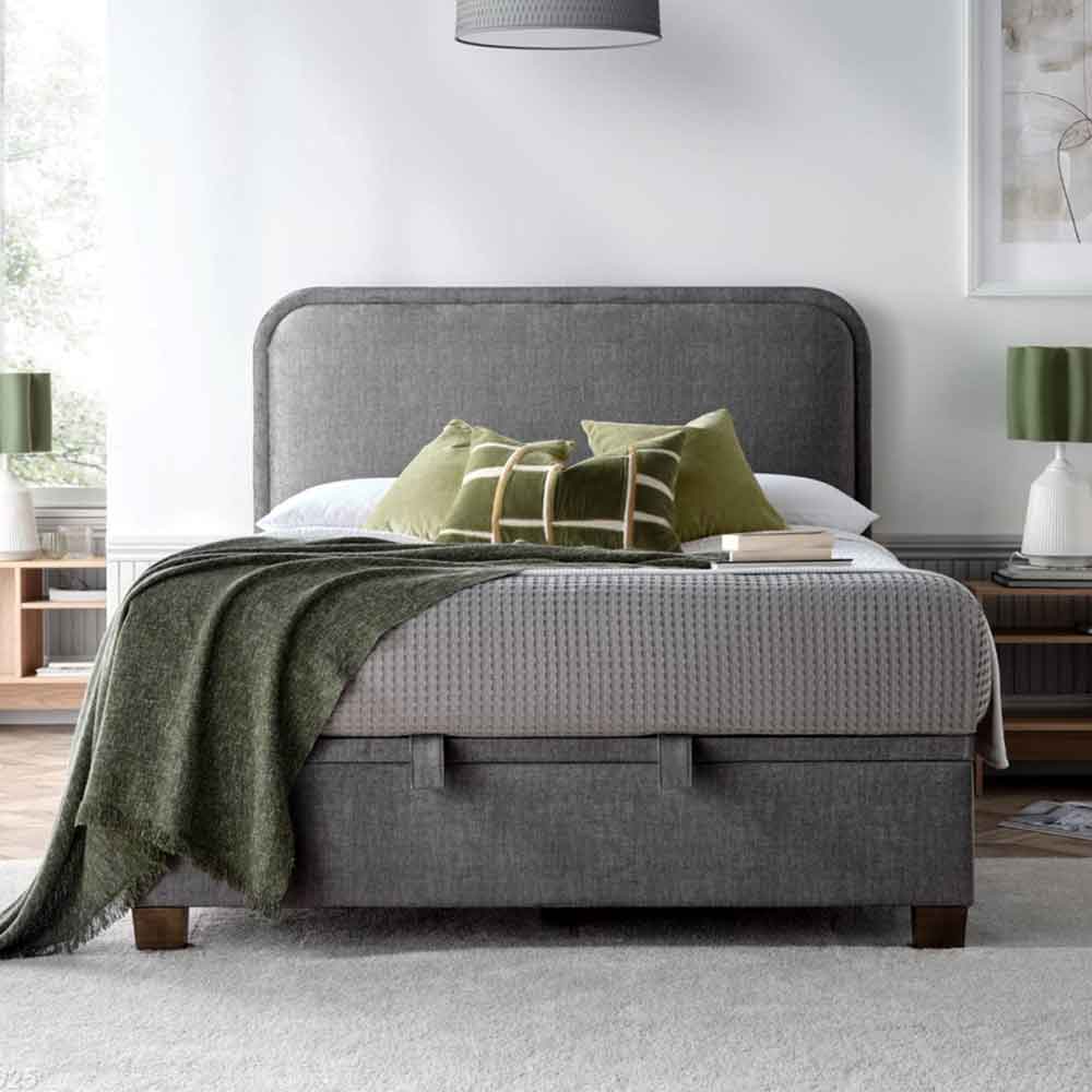 Casper Fabric Ottoman Storage Super King Size Bed In Vogue Grey
