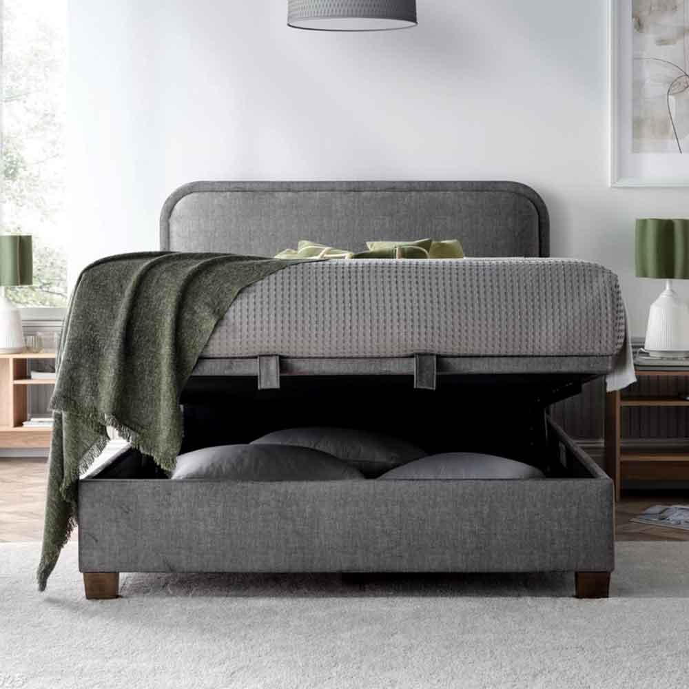 Casper Fabric Ottoman Storage Super King Size Bed In Vogue Grey