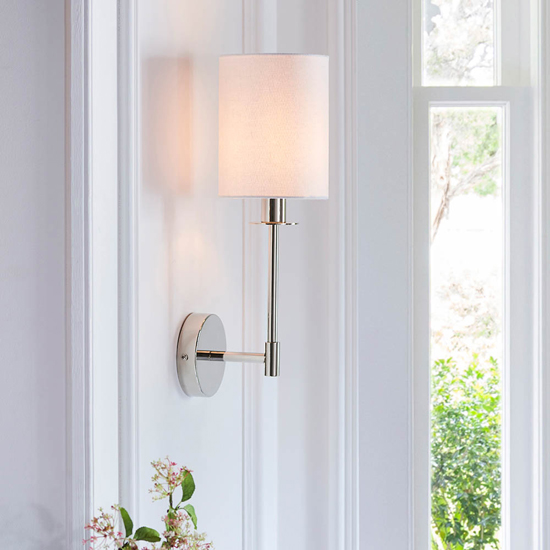 Casper Modern Cylinder Shade Wall Light In Bright Nickel