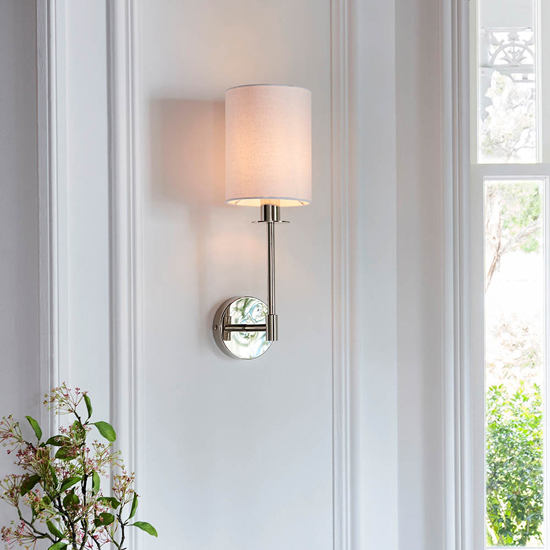 Casper Modern Cylinder Shade Wall Light In Bright Nickel