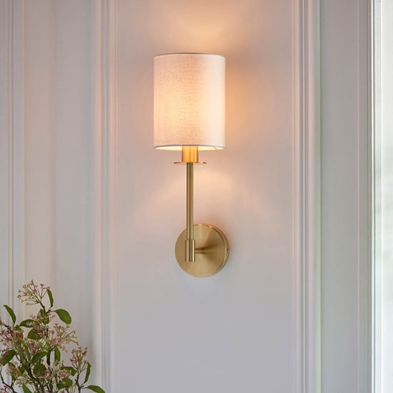 Casper Modern Cylinder Shade Wall Light In Satin Brass
