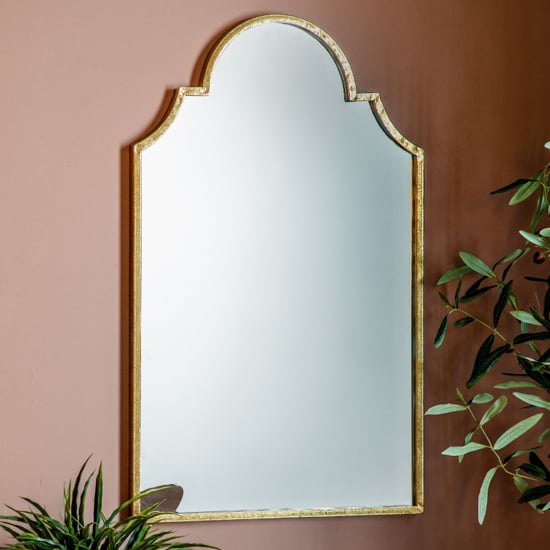 Read more about Casper portrait wall mirror in gold iron frame