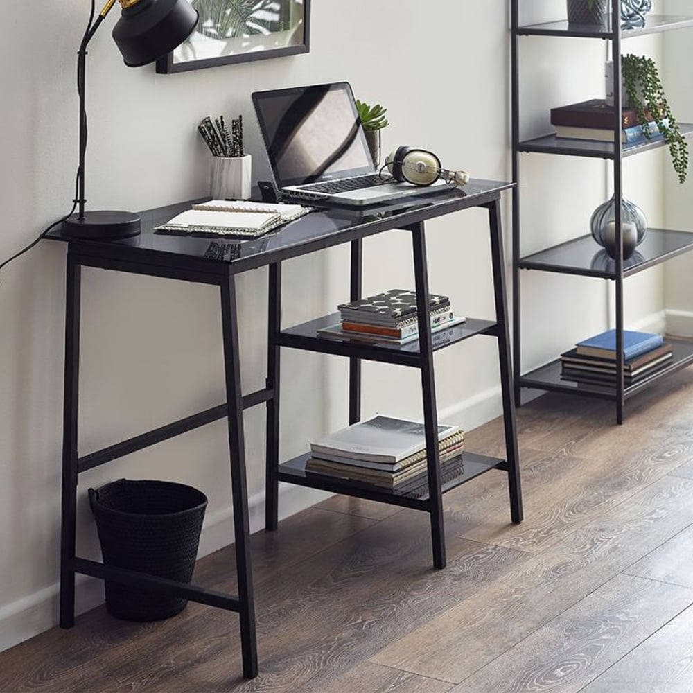 Read more about Casper smoked glass laptop desk with black frame