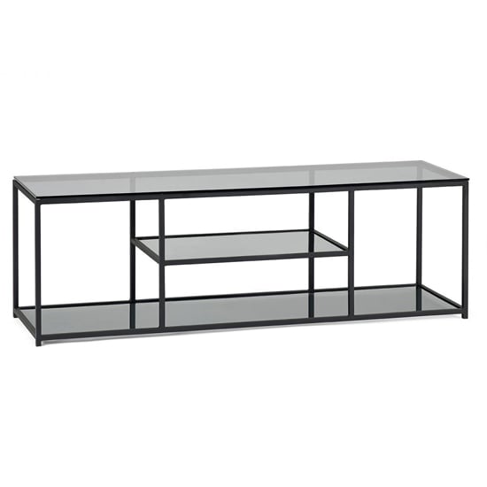 Read more about Casper smoked glass tv stand with black metal frame