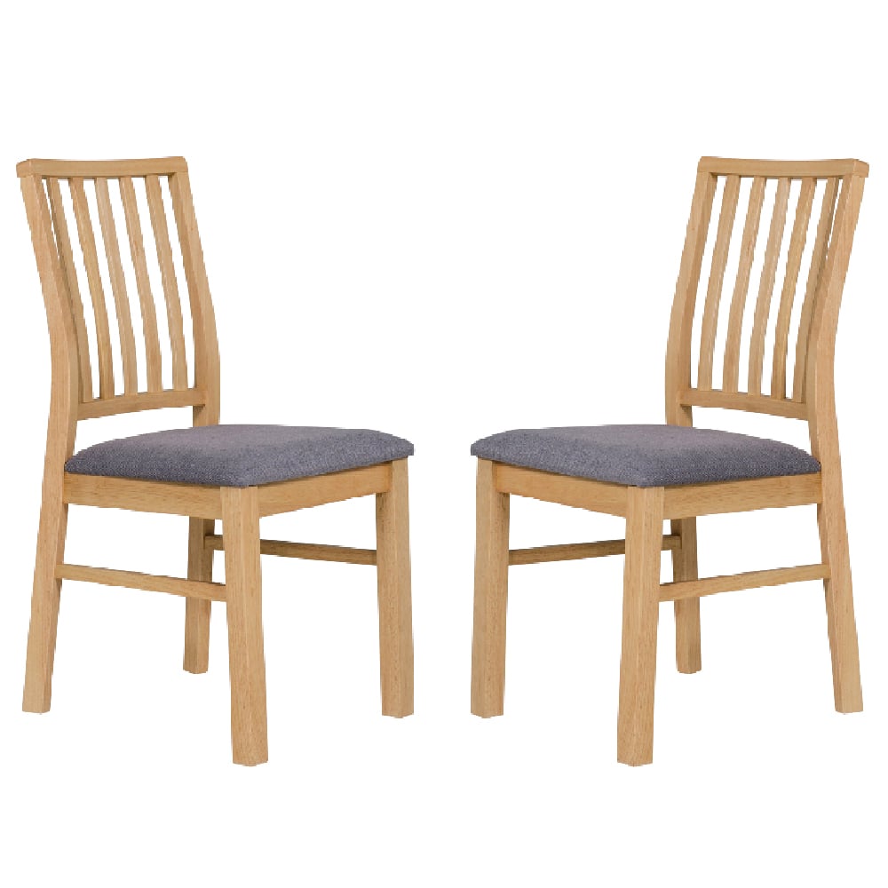 Read more about Casper wooden oak and grey dining chairs in pair