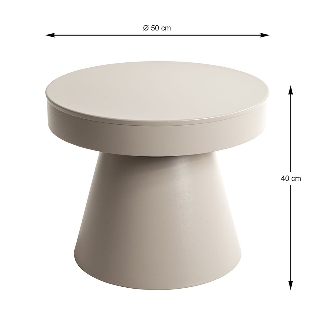 Caspian Large Metal Side table in Grey