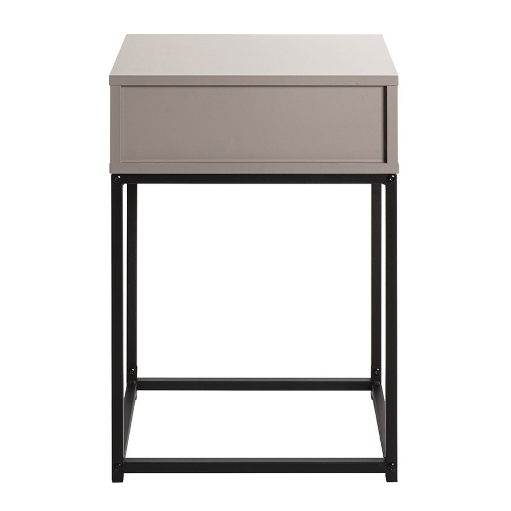 Caspian Metal Side Table with 1 Drawer in Cashmere Brown and Black