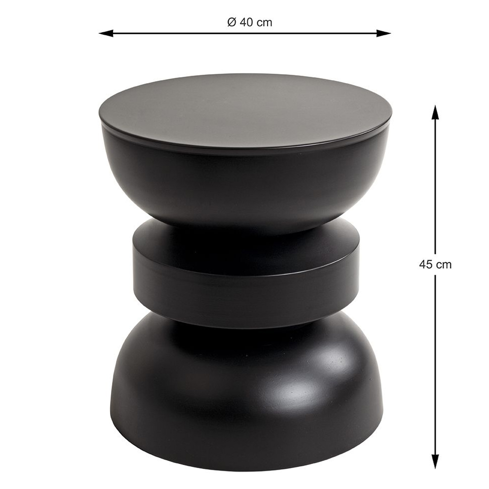 Caspian Metal Side table in Black