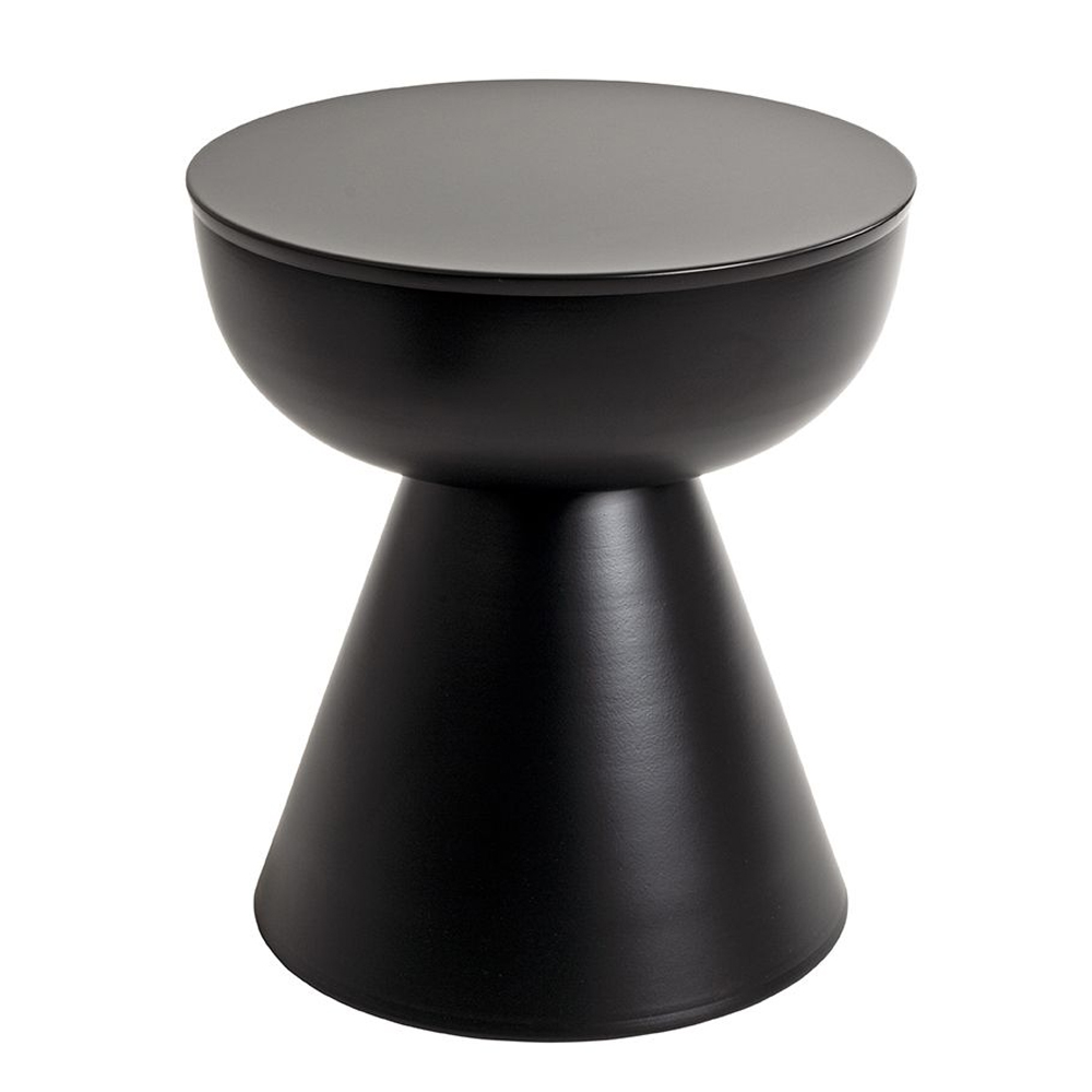 Caspian Round Metal Side table in Black