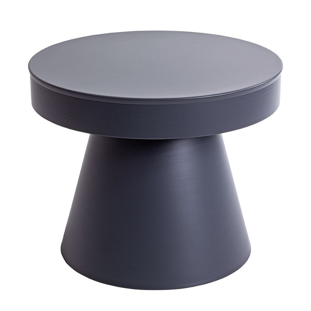 Caspian Round Metal Side table in Graphite