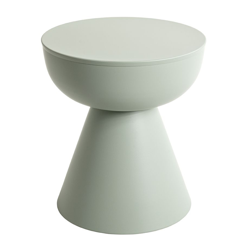 Caspian Round Metal Side table in Green