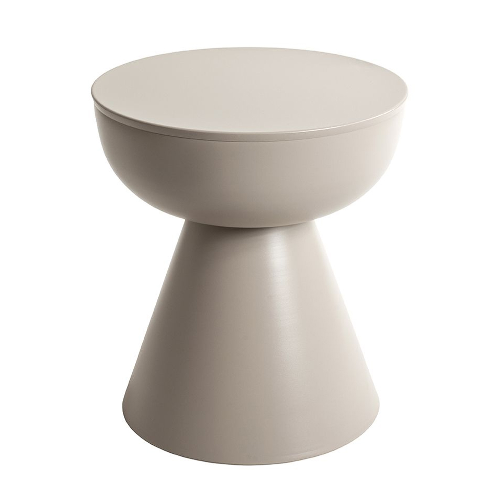 Caspian Round Metal Side table in Grey
