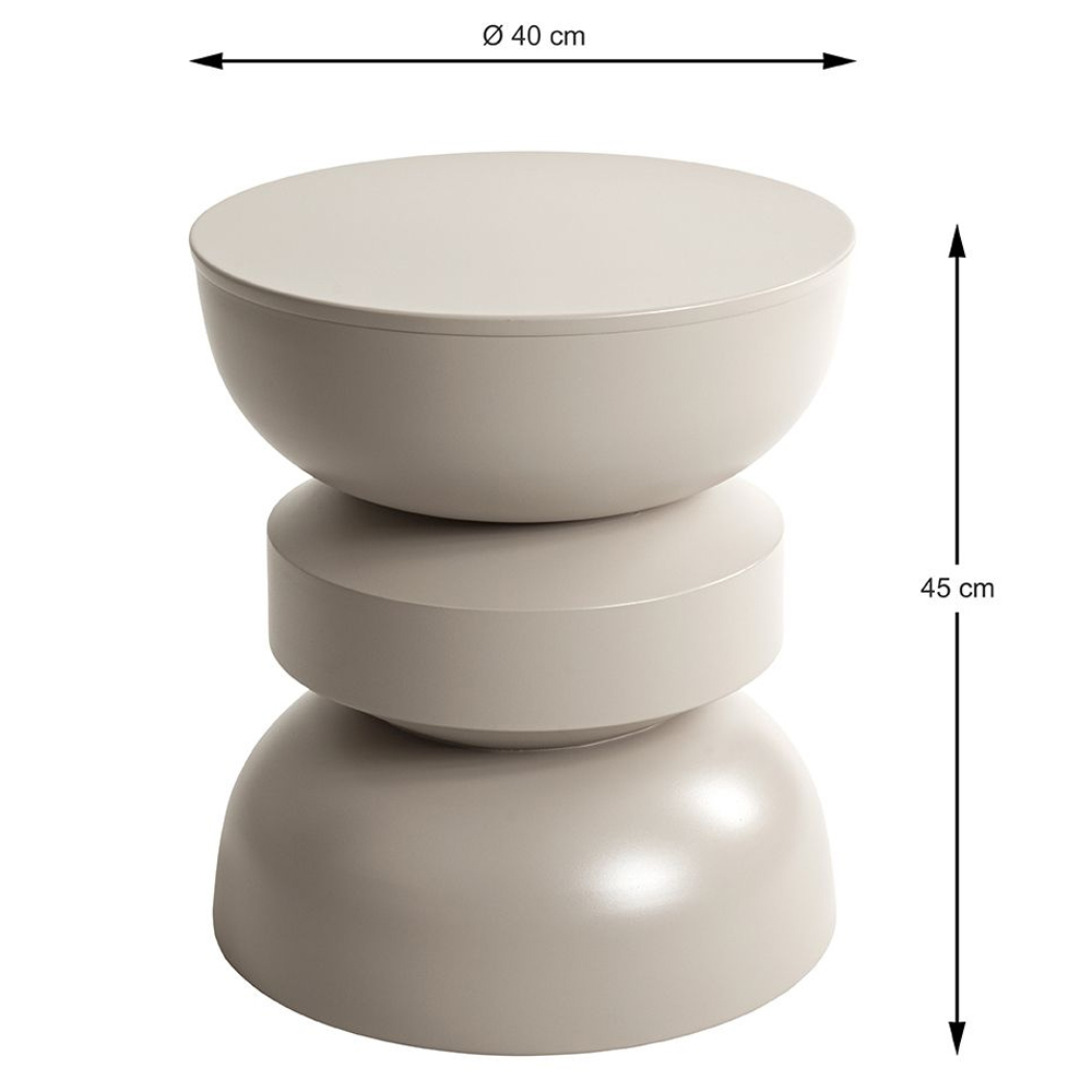 Caspian Small Metal Side table in Grey