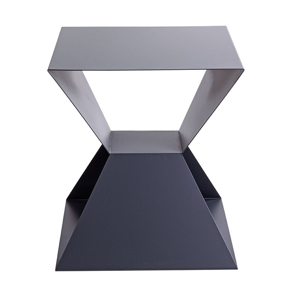 Caspian Square Metal Side table in Graphite