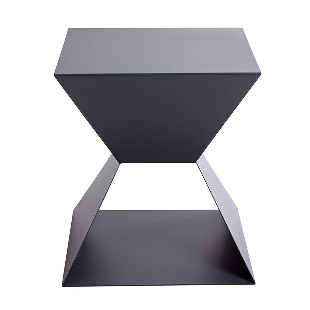 Caspian Square Metal Side table in Graphite