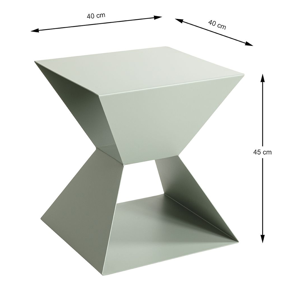 Caspian Square Metal Side table in Green