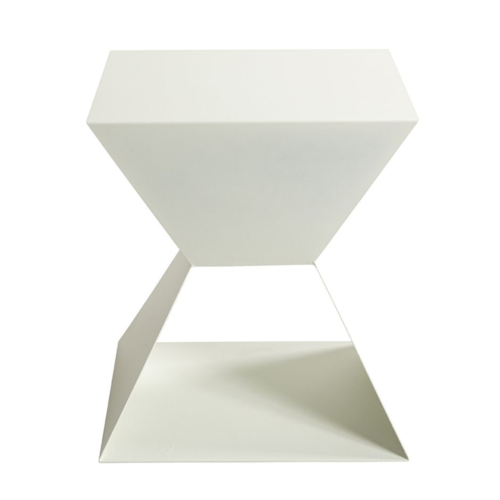 Caspian Square Metal Side table in White