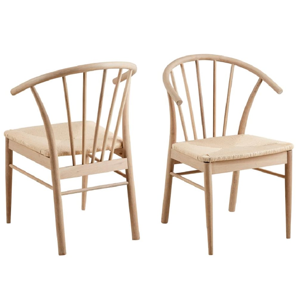 Cassan Off White Wooden Dining Chairs In Pair