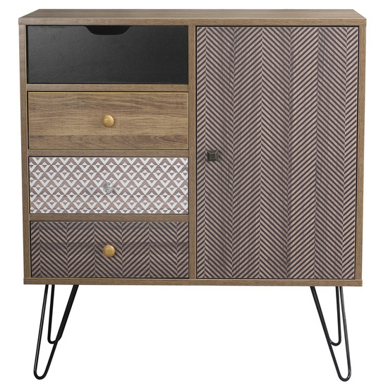 Cassava Wooden Sideboard With Black Legs In Brown Furniture in Fashion