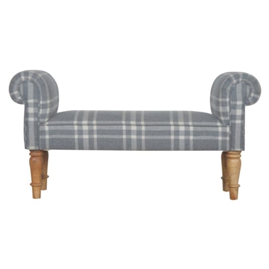 Read more about Cassia fabric hallway seating bench in canus tartan