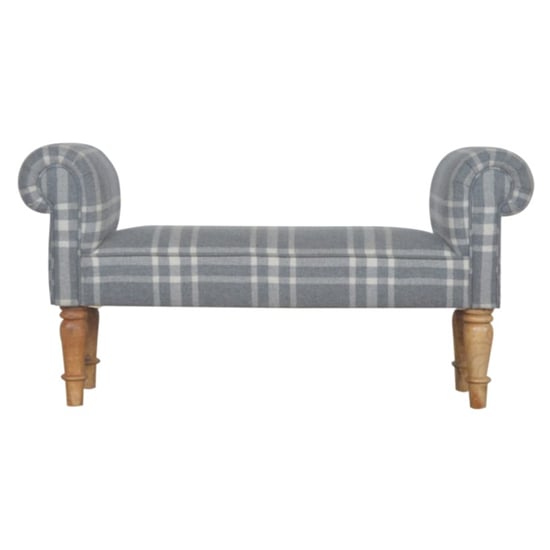 Photo of Cassia fabric hallway seating bench in canus tartan