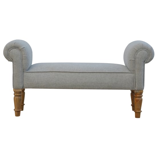 Photo of Cassia fabric hallway seating bench in grey tweed